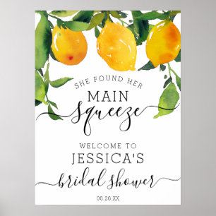 Citron Citrus Bröllops Huvudattraktion Välkomstsky Poster
