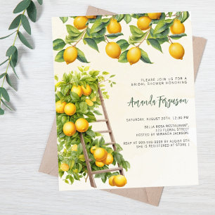 Citron citrus budget bröllopsdusch inbjudan