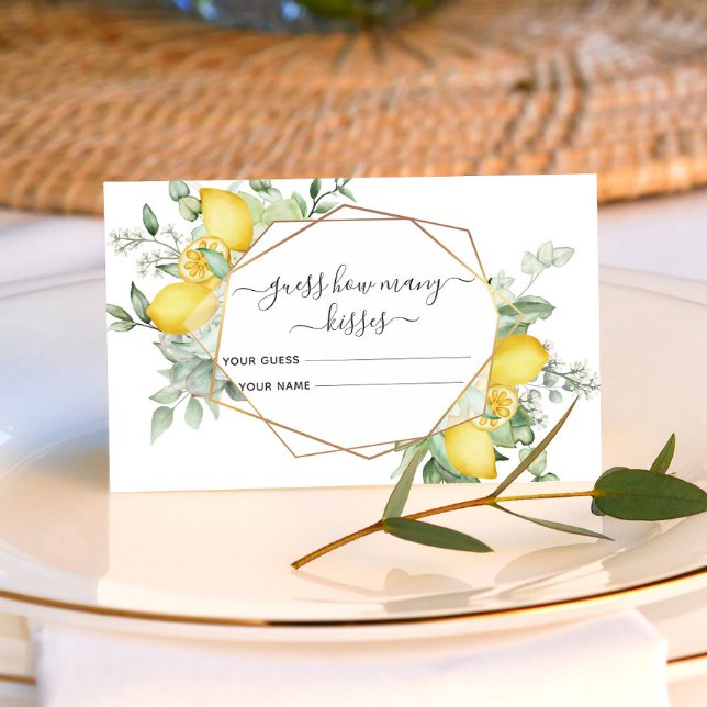 Citron Citrus Gissa Hur Många Puss Bröllopsspel Tilläggskort (Skapare uppladdad)