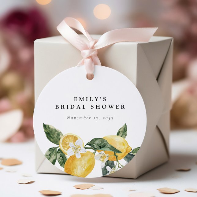 Citron Citrus Huvudpress Bröllopsdusch Gåvor Etiketter (Skapare uppladdad)