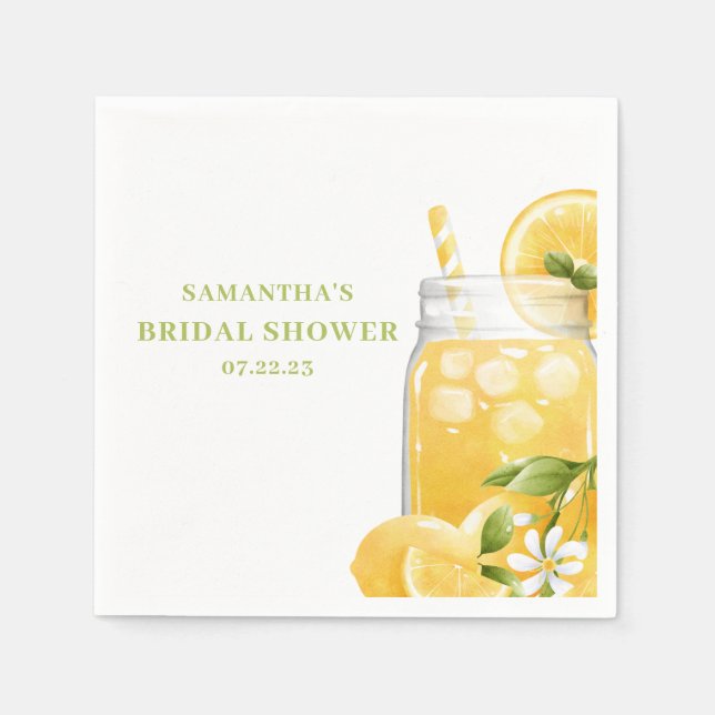 Citron Citrus Lemonad Bröllopsdusch  Pappersservett (Framsidan)