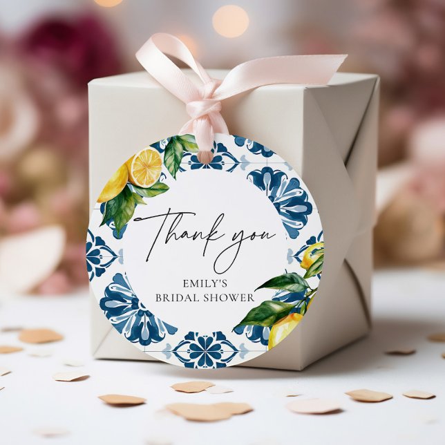 Citron Citrus Positano Italiensk Bröllopsfest För  Gåvor Etiketter (Skapare uppladdad)