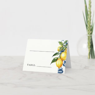 Citron Citrus Positano Italienska Bröllopsplatskor Tack Kort