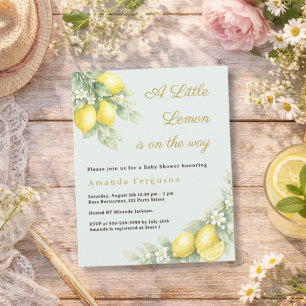 Citron citrus salvia grön Baby Shower inbjudan