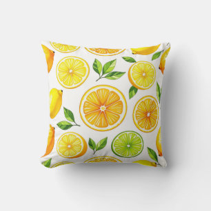 Citron Citrus Skivemönster Kudde