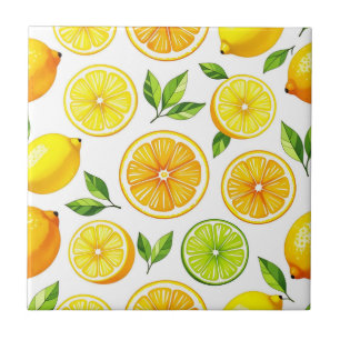 Citron Citrus Skivmönster Kakelplatta