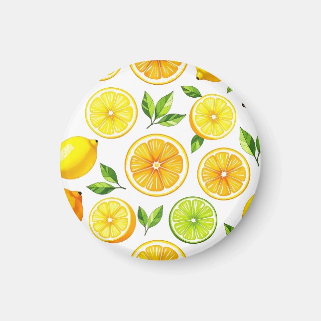 Citron Citrus Skivmönster Magnet (Framsidan)