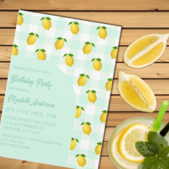 Citron Citrus Sommar Födelsedag Inbjudningar (Skapare uppladdad)