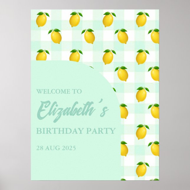 Citron Citrus Sommar Födelsedag Poster (Framsidan)