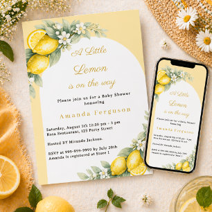 Citron citrus sommar gul trädgård Baby Shower Inbjudningar