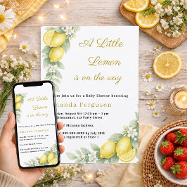 Citron citrus sommar trädgård Baby Shower Inbjudningar