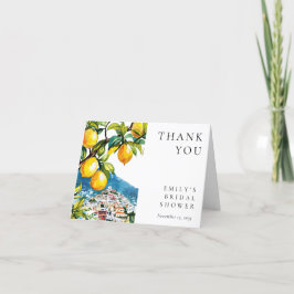 Citron Citruss Amalfi Kusten Italiensk Bröllopsfes Tack Kort