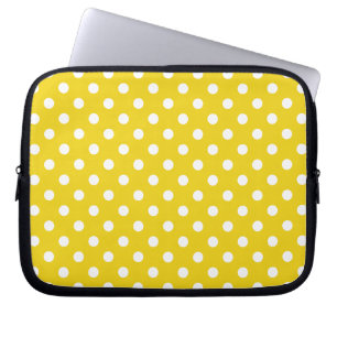 Citron - den gula polkaen pricker mönster laptop sleeve