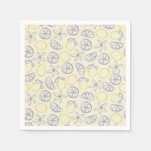 Citron Doodle Mönster Napkins Pappersservett