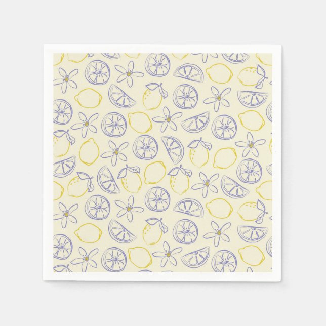 Citron Doodle Mönster Napkins Pappersservett (Framsidan)