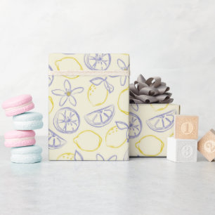 Citron Doodle Mönster Wrapping Papper Roll Presentpapper