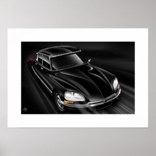 Citron DS "at Speed 2" Illustrated Poster