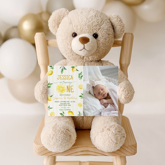 Citron Foto 1-års inbjudan (Skapare uppladdad)