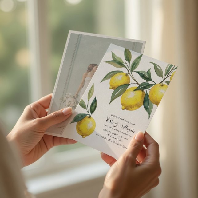Citron Foto Bröllop Medelhavet Inbjudningar (Skapare uppladdad)