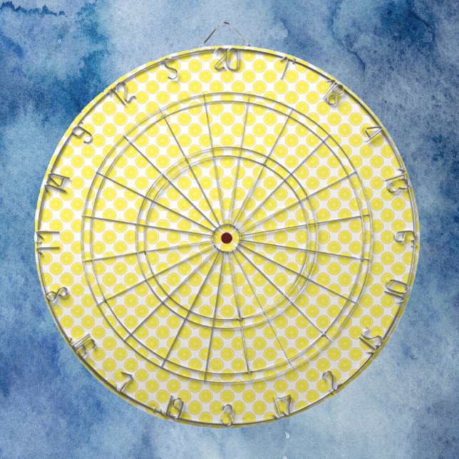 Citron Frukt Mönster Darttavla (A dart board with a pattern of lemons.)