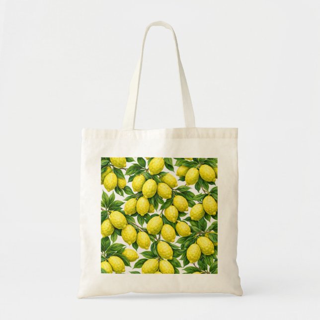 Citron Frukt Mönster Tygkasse (Framsidan)