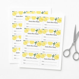 Citron Gissningslek Gissningsbiljetter Poster