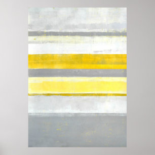 "Citron" grå färg och för konstaffisch för gult Poster