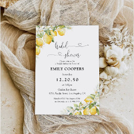 Citron Grön Citrus Bröllopsdusch Inbjudan