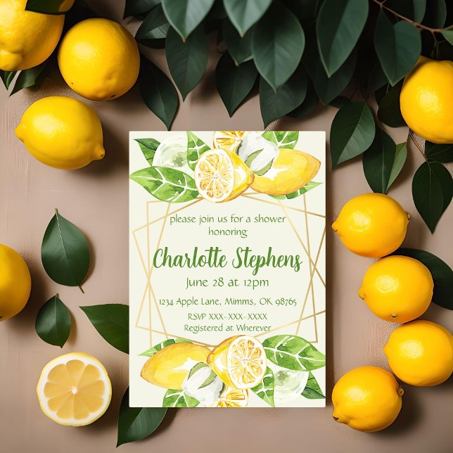 Citron Grönska Dusch Inbjudan (Skapare uppladdad)