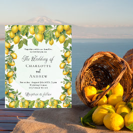Citron grönska elegant budget bröllopsinbjudan