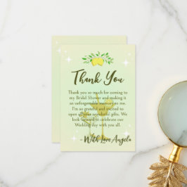 Citron Gul Cocktailfest Bröllopsdusch Tack Kort