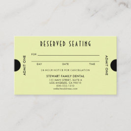 Citron Gult Art Deco Reserved Seed Dental Tidsbeställning Kort