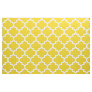 Citron - gult marockanskt Quatrefoil spaljétyg Tyg