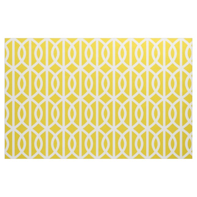 Citron - gult spaljémönstertyg tyg (Fat Quarter)