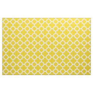 Citron - gult tyg för klassikerQuatrefoil mönste