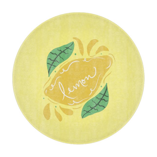 Citron Handritad Bokstavsform Citrus Gulgrön   (Framsidan)