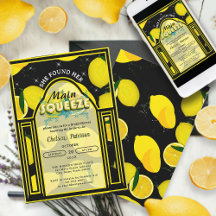 Citron Huvudpress Elegant Båge Svart och Gul