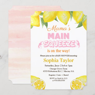 Citron Huvudsqueeze Baby Shower Inbjudan