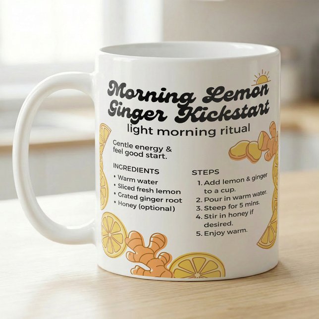 Citron Ingefära Te Recept Morgon Kickstart Kaffemugg (Skapare uppladdad)