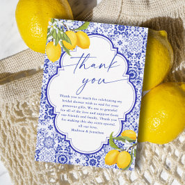 Citron Italiensk Huvudpress Bröllopsfest för Brude Tack Kort