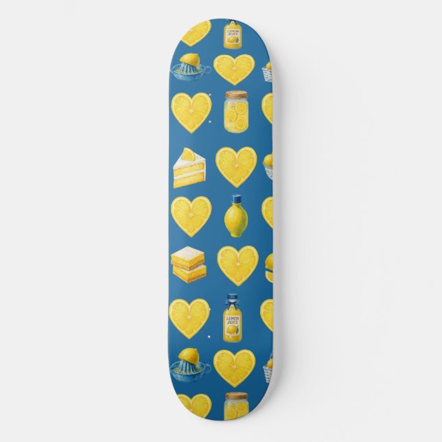 Citron Kärleksmönster Mini Skateboard Bräda 18,5 Cm (Framsida)