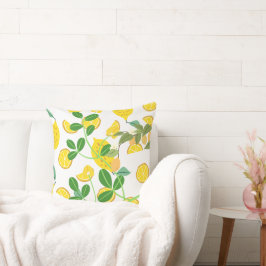 Citron Kastkudde – Frisk Citrus Botanisk Dekor Kudde