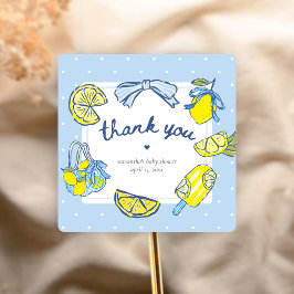 Citron Knulla Dig Baby Shower Fyrkantigt Klistermärke