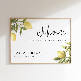 CITRON Lemon Gender Reveal Välkommen 18 x 24 Poster