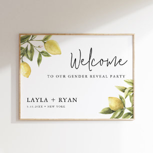 CITRON Lemon Gender Reveal Välkommen 18 x 24 Poster