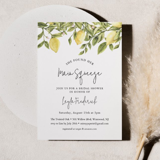 CITRON Lemon Inbjudningskort för möhippan (Skapare uppladdad)