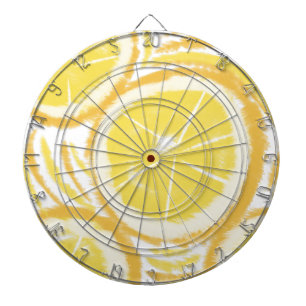 Citron Lemonad Virvel Tie Dye Mönster Darttavla