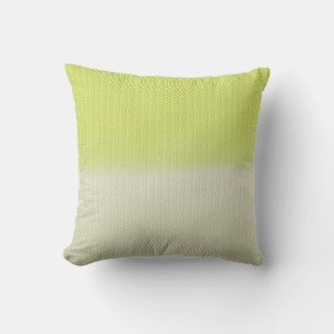 Citron Lime Green Dusty Cream Digital Herringbone Utomhuskudde