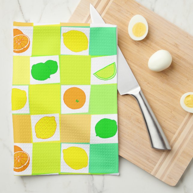 Citron, Lime och Apelsin Citrusfrukt Skivor Kökshandduk (Vikt i Fjärdedel)