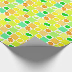Citron-, Lime- och Apelsinskivor Mönster Presentpapper